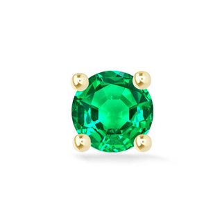 Emerald Flat Back Earring Gemstone 2mm 14k Yellow - Nina Wynn