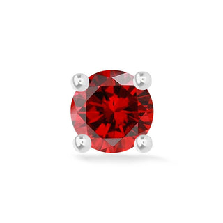 Garnet Flat Back Earring Princess Yum Yum 2mm 14k White - Nina Wynn