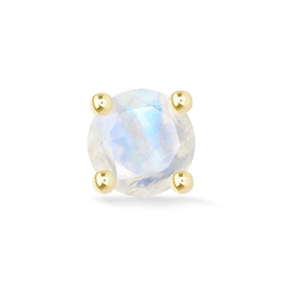 Moonstone Flat Back Earring Gemstone 2mm 14k Yellow - Nina Wynn