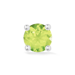 Peridot Flat Back Earring Princess Yum Yum 2mm 14k White - Nina Wynn