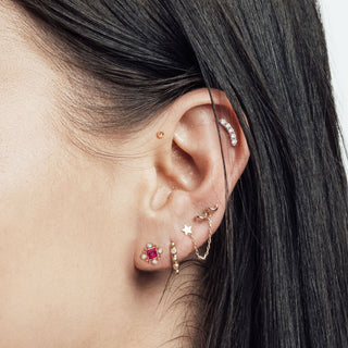 Flat Back Earring Sphere 2mm 14k Yellow