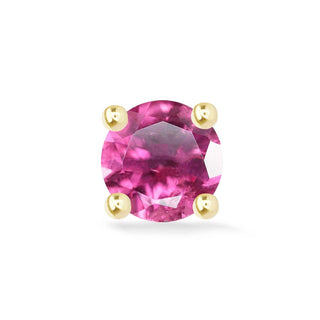 Pink Tourmaline Flat Back Earring Gemstone 2mm 14k Yellow - Nina Wynn