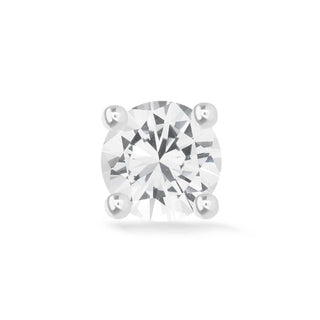 White Topaz Flat Back Earring Princess Yum Yum 2mm 14k White - Nina Wynn