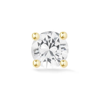 White Topaz Flat Back Earring Gemstone 2mm 14k Yellow - Nina Wynn
