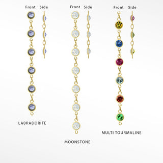 Wholesale Permanent Jewelry Prismatic Natural Gemstone Gold 14k Yellow Chain Designer Line
