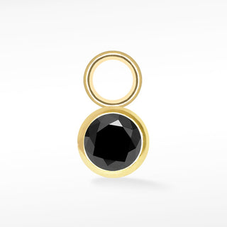 Wholesale Brilliant Round Natural Gemstone 14k Yellow Gold Simple Bezel Petite Charms for Permanent Jewelry
