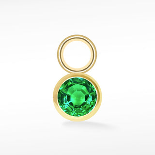 Wholesale Brilliant Round Natural Gemstone 14k Yellow Gold Simple Bezel Petite Charms for Permanent Jewelry