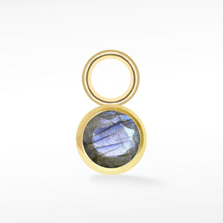 Wholesale Brilliant Round Natural Gemstone 14k Yellow Gold Simple Bezel Petite Charms for Permanent Jewelry