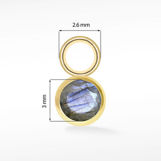 Wholesale Brilliant Round Natural Gemstone 14k Yellow Gold Simple Bezel Petite Charms for Permanent Jewelry