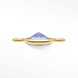 Wholesale Brilliant Round Natural Gemstone 14k Yellow Gold Simple Bezel Connectors for Permanent Jewelry