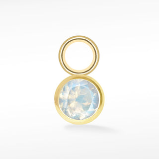 Wholesale Brilliant Round Natural Gemstone 14k Yellow Gold Simple Bezel Petite Charms for Permanent Jewelry