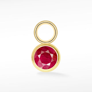Wholesale Brilliant Round Natural Gemstone 14k Yellow Gold Simple Bezel Petite Charms for Permanent Jewelry