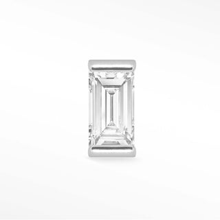 Flat Back Earring Diamond Baguette 14K White