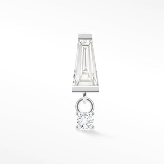 Moissanite Flat Back Earring 14k White