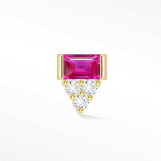 Pink Sapphire Flat Back Earring 14k Yellow - Nina Wynn