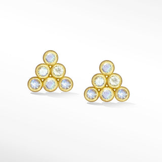 Moonstone 14K Yellow Gold Stud Earrings