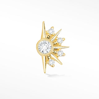 Diamond Flat Back Earring Demi Urchin 14k Yellow - Nina Wynn