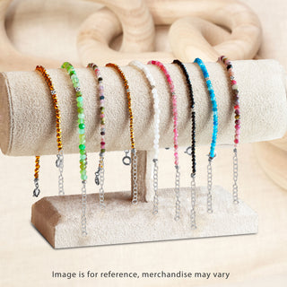 Healing Gemstone Silver Bracelet 6-7.5''