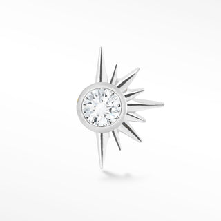 Diamond Flat Back Earring Demi Star 14k White - Nina Wynn