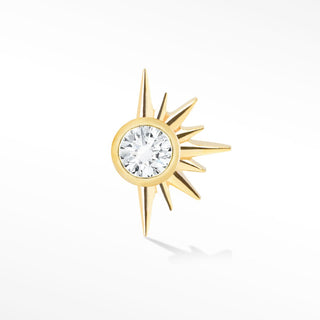 Diamond Flat Back Earring Demi Star 14k Yellow - Nina Wynn