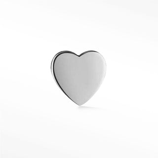 Flat Back Earring Heart 14k White