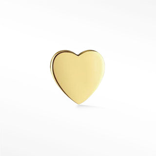 Flat Back Earring Heart 14k Yellow