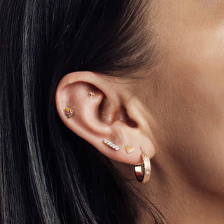 Flat Back Earring Heart 14k Yellow