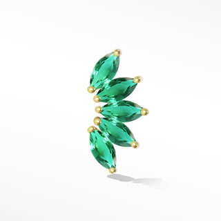 Emerald Flat Back Earring Wild Lotus 14k Yellow - Nina Wynn