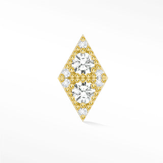 Flat Back Earring Diamond Celestial Drop 14K Yellow