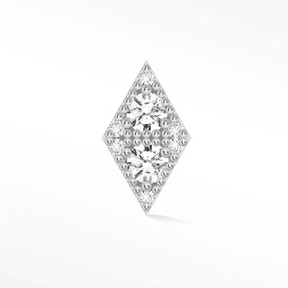 Flat Back Earring Diamond Celestial Drop 14K White