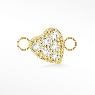Diamond Connectors Heart 14K Yellow for Permanent Jewelry - Nina Wynn