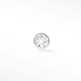 Diamond Flat Back Earrings Diamond 1.5mm Bezel 14k White