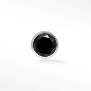 Black Diamond Flat Back Earring Diamond 2mm Bezel 14k White