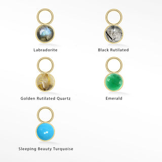Wholesale 4mm The Nomad Natural Gemstone 14k Yellow Gold Petite Charms for Permanent Jewelry