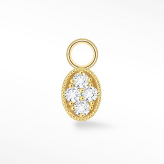 Diamond Charms Oval 14K Yellow for Permanent Jewelry - Nina Wynn