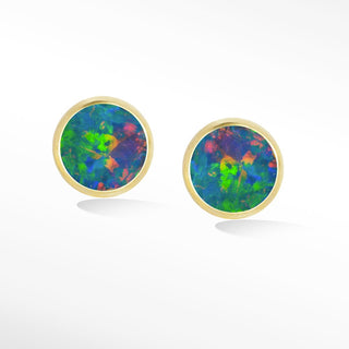 The Nomad Doublet Opal Gold 14k Stud Earrings
