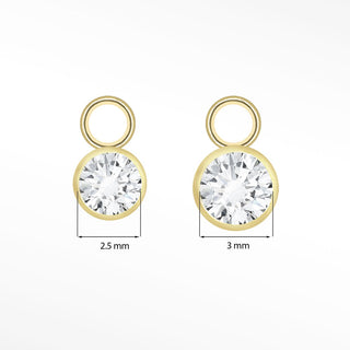 Wholesale Diamond Bezel Charms 14k Yellow for Permanent Jewelry