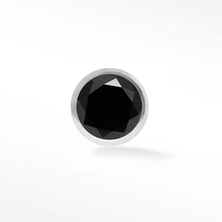 Black Diamond Flat Back Earring Diamond 2.5mm Bezel 14k White