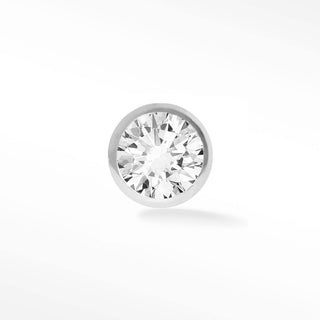 Diamond Flat Back Earrings Diamond 2.5mm Bezel 14k White