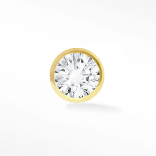 Diamond Flat Back Earring Diamond 2.5mm Bezel 14k Yellow
