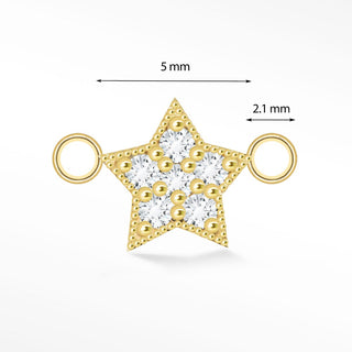 Diamond Connectors Star 14K Yellow for Permanent Jewelry - Nina Wynn