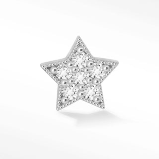 Diamond Flat Back Earring Star 14k White - Nina Wynn