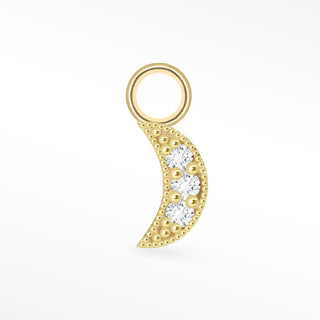 Diamond Charms Moon 14K Yellow for Permanent Jewelry - Nina Wynn