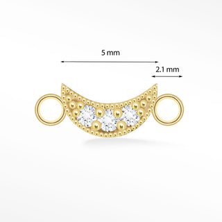 Diamond Connectors Moon 14K Yellow for Permanent Jewelry - Nina Wynn
