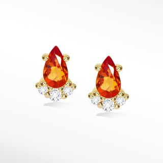 Chantelle Red Sapphire Gold 14k Stud Earrings