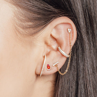 Chantelle Red Sapphire Gold 14k Stud Earrings