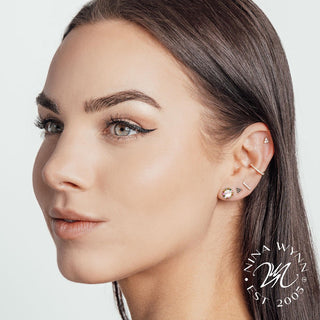 Blossom Moonstone 14k Gold Stud Earrings