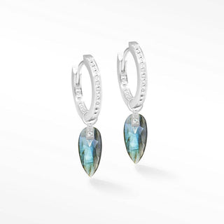 Angel Wings Labradorite Silver Convertible Earrings - Nina Wynn