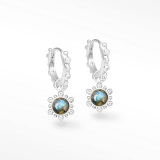 Athena 7mm Labradorite Silver Convertible Earrings - Nina Wynn