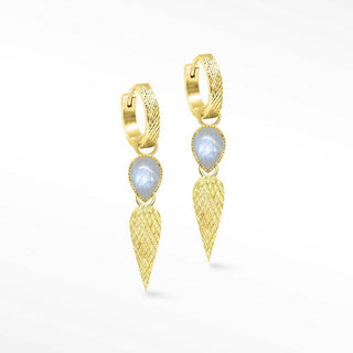 Vintage Lace Moonstone Gold Vermeil Convertible Earrings - Nina Wynn